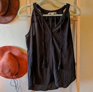 3 for $20 C&E black tasseled sleeveless blouse